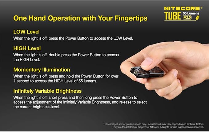 Nitecore Tube V2.0 Keychain Flashlight, 55 Lumen USB Rechargeable Ultralight Lightweight (Azure)