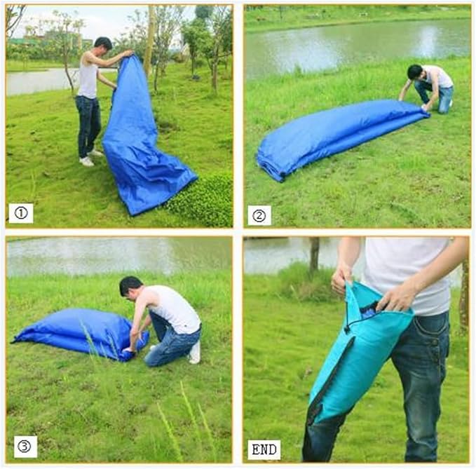 HaiChao Inflatable Lounger Sofa Air Chair Sofa Sleeping Bag Couch Air Sofa Bed for Lakes, Beaches, Garden, Camping (Purple)