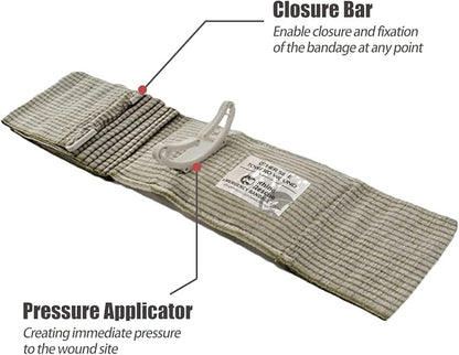 RHINO RESCUE 6" Israeli Style Emergency Bandage, Compression Trauma Wound Dressing, Medical Sterile Vacuum Sealed, Combat Tactical First Aid Kit IFAK Supplies, 5 Count