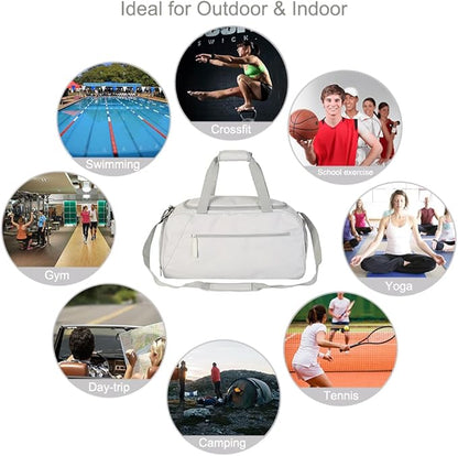 ROTOT Gym Duffel Bag, Gym Bag with Waterproof Shoe Pouch, Weekend Travel Bag with a Water-resistant Insulated Pocket