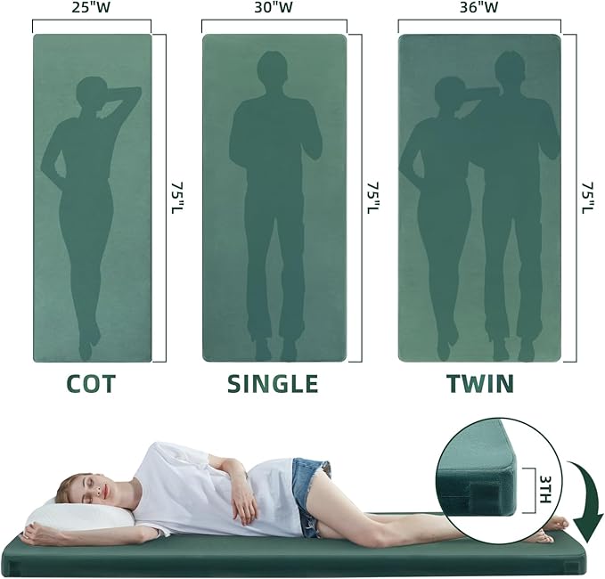 Sleeping Pad for Adults, Comfortable Thick Floor Sleeping Mats for Car Truck Tent with Removable Travel Bag