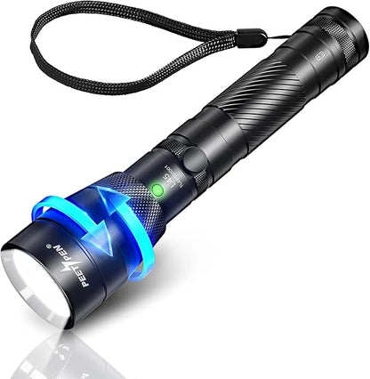 Rechargeable LED Flashlights High Lumens, PEETPEN L45 2000 Lumens Super Bright Powerful Flashlights, Multifunctional Handheld Flash Light with Zoomable, Waterproof, 4 Modes for Camping Emergencies