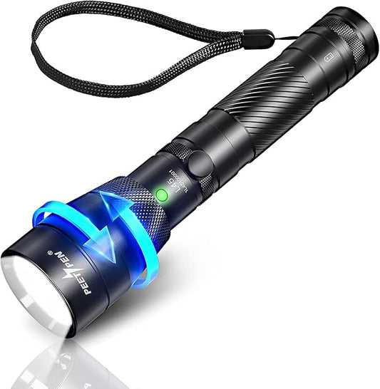 Rechargeable LED Flashlights High Lumens, PEETPEN L45 2000 Lumens Super Bright Powerful Flashlights, Multifunctional Handheld Flash Light with Zoomable, Waterproof, 4 Modes for Camping Emergencies