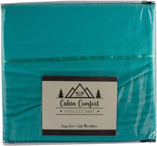 Everything Summer Camp Cabin Comfort - Cot Sheet for Camping and RV Cots - Fits All Cot Size Beds Comfortably -72 x 28 Inches - Super Soft (1 Piece Cot (Fitted), Teal)