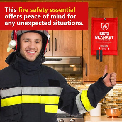 HOMEXCEL Fire Blanket Emergency for Home and Kitchen - 4 Pack, Emergency Fire Retardant Blankets, Flame Suppression Fiberglass Fire Blanket for House Camping Grill Car Office Warehouse Survival Safety