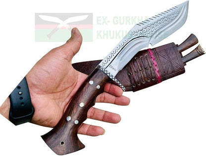 Genuine Kukri Double Edge Dragon Spine 12 inch Full Tang Khukuri - Handmade By Ex Army Khukuri House in Nepal.