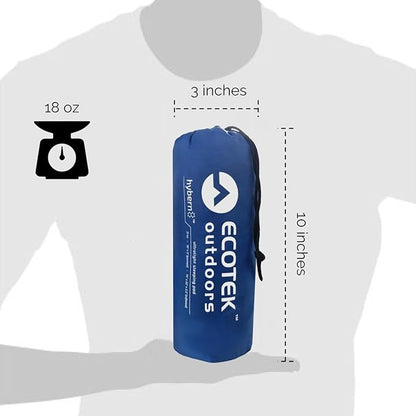ECOTEK Outdoors Hybern8 Ultralight Inflatable Sleeping Pad with Contoured FlexCell Honeycomb Design - Easy to Inflate, Comfortable, Lightweight, Durable, and Hammock Approved [Evergreen]