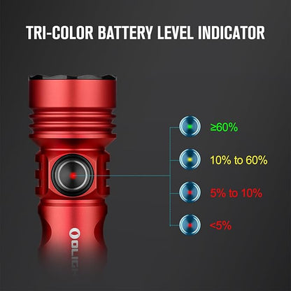 OLIGHT Seeker 4 Rechargeable Bright Flashlights, 3100 High Lumens USB-C Charging Flashlight, 400 Meters Powerful LED Long Rage Flashlight for Emergency, Camping, and Law Enforcement (Red)