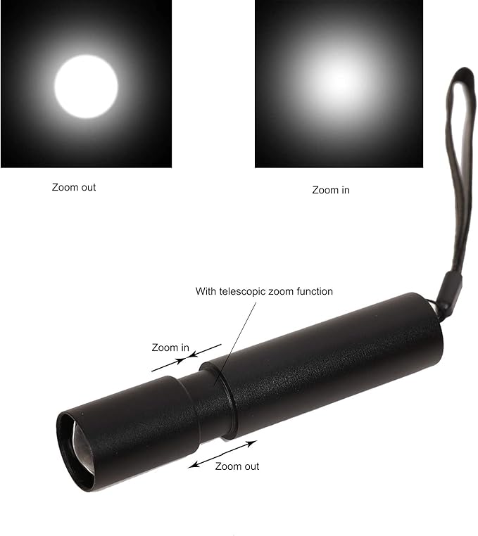 Rechargeable Mini LED Flashlights, 6pcs High Brightness Flash Light with Lithium Battery 3 Mode XPE 1200 Lumen Waterproof Zoomable Torch with USB Cable for Camping, Hiking, Riding, etc