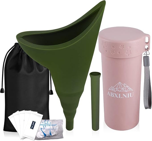 Female Urination Device with Cup, Female Urinals Portable Pee Funnel for Women - Standing Up to Pee Anywhere, Womens Pee Funnel Camping/Hiking Gear Gifts for Women