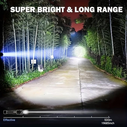 MODOAO LED Flashlight Rechargeable, Handheld Flashlights with 7 Modes & Zoomable, Powerful Emergency Flashlights Camping, Hiking,and Outdoor Use (4 Pack)