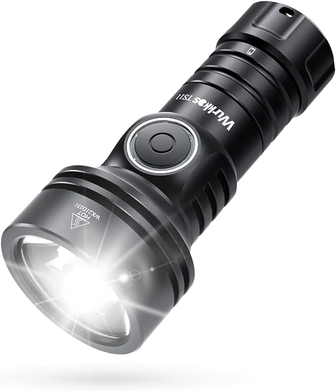 Wurkkos TS11 EDC Flashlight Rechargeable,Super Bright Led Pocket Flashlight with 616M Beam Distance,Compact LED Flashlight with Anduril 2.0 UI and SFT40 Led (Black)