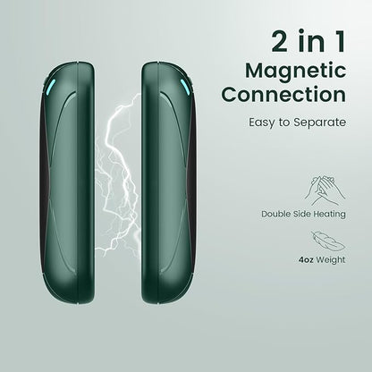 Hand Warmers Rechargeable, 2 Pack Magnetic Electric Hand Warmers, 6000mah Max 12Hrs Quick Charge Portable Hand Warmer, Great Gift for Christmas, Raynauds, Outdoors, Hunting, Golf, Camping