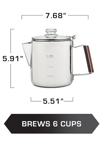 COLETTI Bozeman Coffee Percolator — America’s Favorite Percolator [6 cup]
