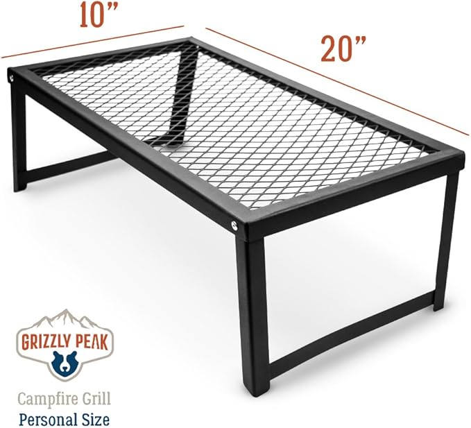 Grizzly Peak Heavy Duty Steel Mesh Over Fire Camping Grill Gate