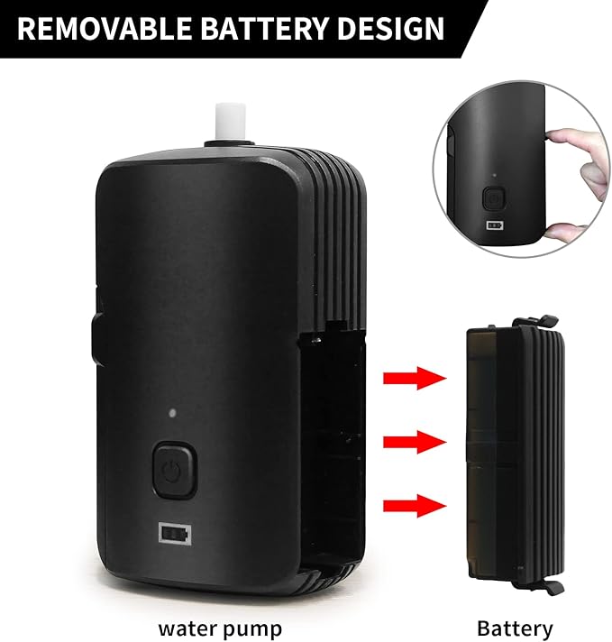 Portable Outdoor Shower, 4400 mAh Removable Rechargeable Battery, with LED Light, Battery Powered Shower Pump+Collapsible Bucket, Suitable for Hiking/Backpacking, Camping, Travel, Beach, Pet