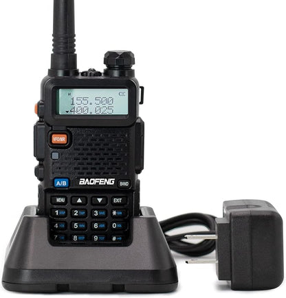 BaoFeng UV-5R Handheld Ham Radio with Extra 1800mAh Battery and Greaval GV-771 High Gain Antenna, Dual Band Two Way Radio includes Full Kit (Black)