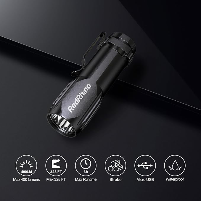 Small LED Flashlight 4 Pack, Rechargeable EDC Compact Pocket Lights, 400 Lumens Mini Flash Light with Clip, Bright Little Flashlights for Home, Emergency, Camping, Outdoor 4B