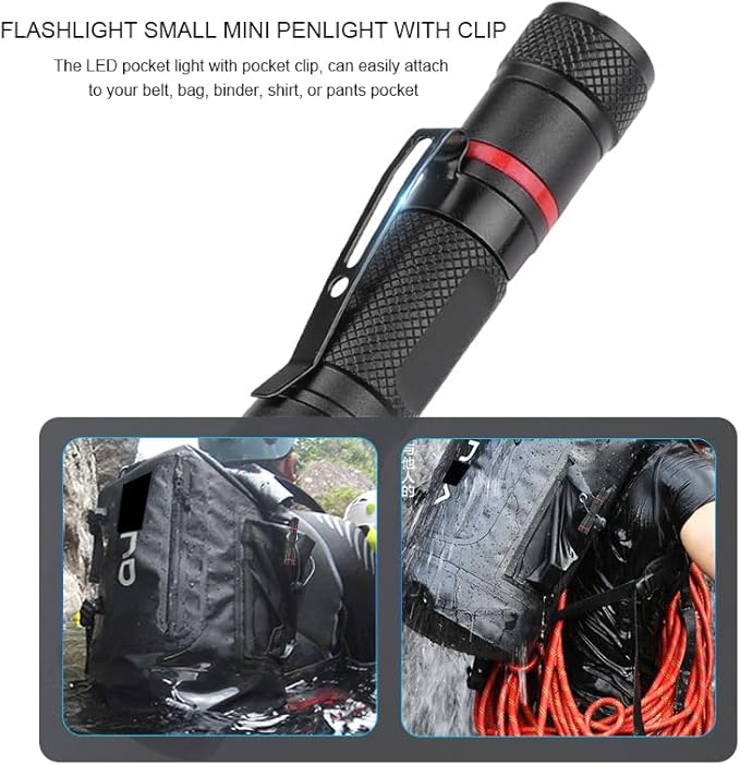 LED Flashlights High Lumens, 2 Pack Small Compact Mini Flashlight, Zoomable, Waterproof, LED Pocket Pen Light for Home, Outdoor, Emergency, Camping