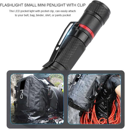 LED Flashlights High Lumens, 2 Pack Small Compact Mini Flashlight, Zoomable, Waterproof, LED Pocket Pen Light for Home, Outdoor, Emergency, Camping