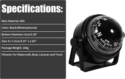 Keenso Waterproof Sea Marine Bracket Mount Voyager Hiking and Camping Fits Boat Caravan Truck