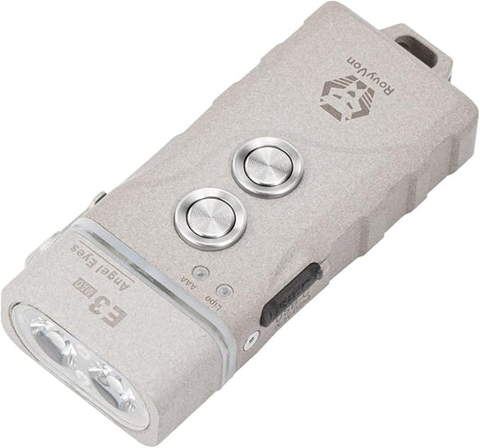 RovyVon E3 Plus Marble Keychain Flashlight - 700 Lumen Dual Power Rechargeable with Lockout Mode, Waterproof for Everyday Carry, Camping, Hiking, Emergency