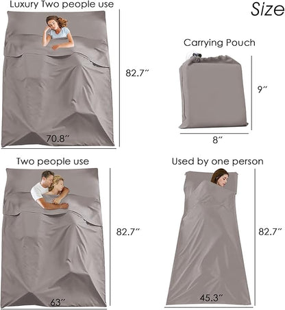 Sleeping Bag Liner Camping Travel Home Bed Sheet Lightweight Breathable Hotel Compact Sacks