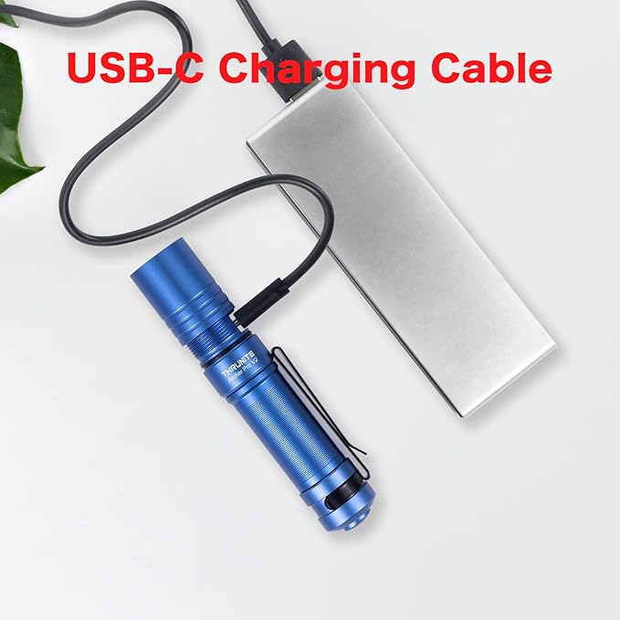 ThruNite Archer Pro V2 EDC Flashlight - 950 Lumens, USB-C Rechargeable, Tail Switch LED Penlight for Camping, Outdoor & Emergency - Cool White (Blue)