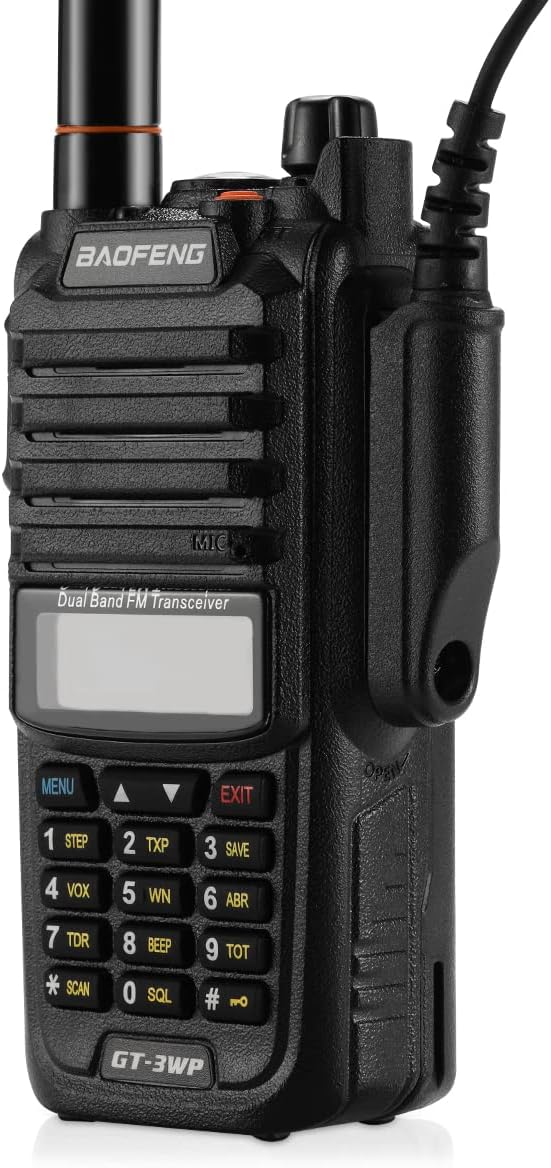 BAOFENG GT-3WP IP67 Dual Band Two-Way Radio, 144-148MHz 420-450MHz, Waterproof Dustproof Walkie Talkie Transceiver, Black 1 Pack