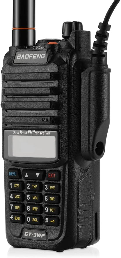 BAOFENG GT-3WP IP67 Dual Band Two-Way Radio, 144-148MHz 420-450MHz, Waterproof Dustproof Walkie Talkie Transceiver, Black 1 Pack