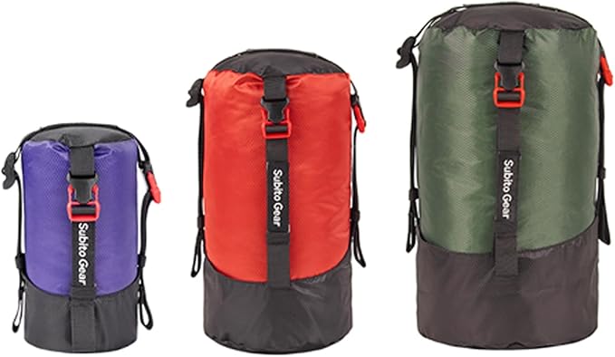 Ultra-Light Compression Stuff Sack, 70D Nylon Sleeping Bag Stuff Sack 1L/5L/7L/17L/25L Compression Bag Space Saving Gear for Camping Hiking Backpacking