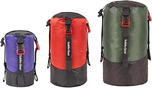 Ultra-Light Compression Stuff Sack, 70D Nylon Sleeping Bag Stuff Sack 1L/5L/7L/17L/25L Compression Bag Space Saving Gear for Camping Hiking Backpacking