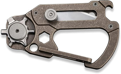 CIVIVI Polymorph Titanium Carabiner Multi-Tool with Utility Blade, Bottle Opener, Screwdriver C20045-2