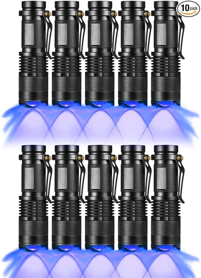 10 Pack Blue LDE Flashlight Blue Flashlight, 1 Mode Blue Light Flashlight, 460nm-470nm Flashlight Blue Light for Night Fishing, Riding