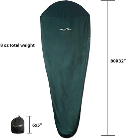 Sleeping Bag Liner (Charcoal, Mummy/Micro Polyester)