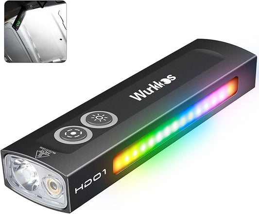 Wurkkos HD01 Flat EDC Flashlight with RGB Light and Green Beam, 1200 Lumens Rechargeable EDC Flashlight, Triple Light Sources Pocket Lights, Magnetic Flashlight for Outdoors, Work, Emergency