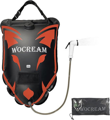 Camping Portable Solar Shower Bag, 25L, with On/Off Shower Head, for Camping, Beach Swimming, Outdoor Traveling, Camping Accessories