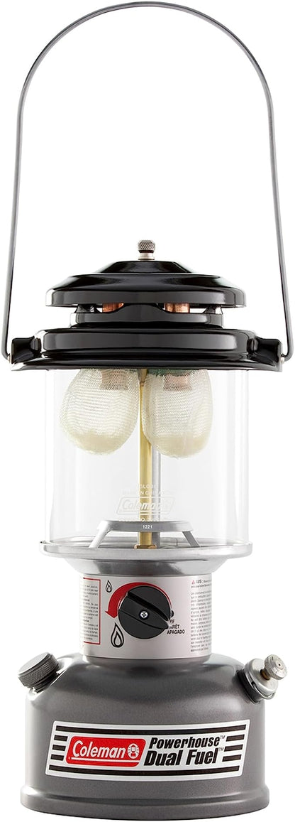 Coleman Powerhouse Dual Fuel Lantern Shines up to 800 Lumens & InstaClip Lantern Mantles, 2-Pack of #21 Lantern Mantles for Fueled Lanterns, Change Mantles in Seconds with Clip Attachment