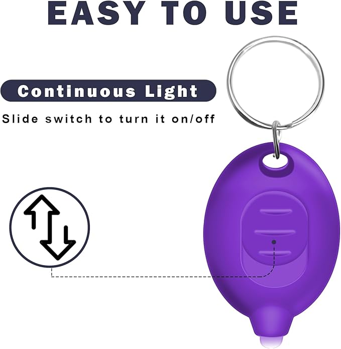 Mini UV Led Keychain Flashlight, Tiny Flashlight, Small Black Light Key Ring Flashlight, 12 Lumen Portable Ultra Bright Battery Powered Mini Black Light for Detector & Scorpion Finder (6PCS)