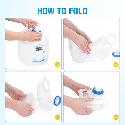 Collapsible Water Container,Potable Water Storage Containers,Water Jug 2.6 Gallon,Camping Water Container with Spigot,Double Handles Foldable Portable Water Jug for Camping,Hiking,Outdoors(2 Pack)