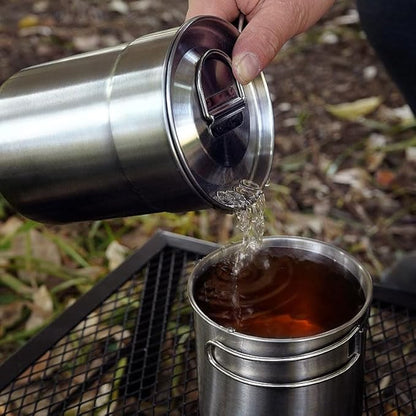 2Pcs Camping Cup Cups and Mugs Stainless Steel Camp Cup Mug Pot big cup 980 ml small cup 700 ml