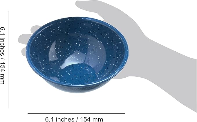 GSI Outdoors Blue Graniteware Mixing/Cereal Bowl, 6 Inch