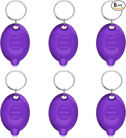 Mini UV Led Keychain Flashlight, Tiny Flashlight, Small Black Light Key Ring Flashlight, 12 Lumen Portable Ultra Bright Battery Powered Mini Black Light for Detector & Scorpion Finder (6PCS)