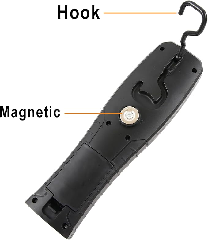 LED Magnetic Battery Work Light,Portable 2 Modes COB Trouble Lamp with Hook for Mechanic,Emergency,Camping,Home,BBQ,Grill(Battery NOT Included)