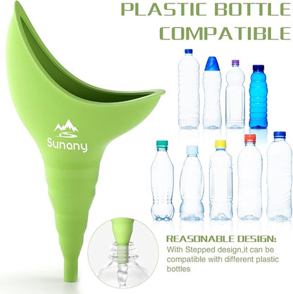 Female Urination Device, Female Urinal Silicone Funnel Urine Cups Portable Urinal for Women Standing Up to Pee Funnel Reusable Women Pee Funnel, Outdoor, Activities, Camping (Green)