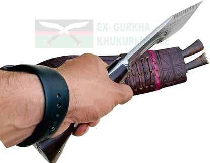 Genuine Kukri Double Edge Dragon Spine 12 inch Full Tang Khukuri - Handmade By Ex Army Khukuri House in Nepal.
