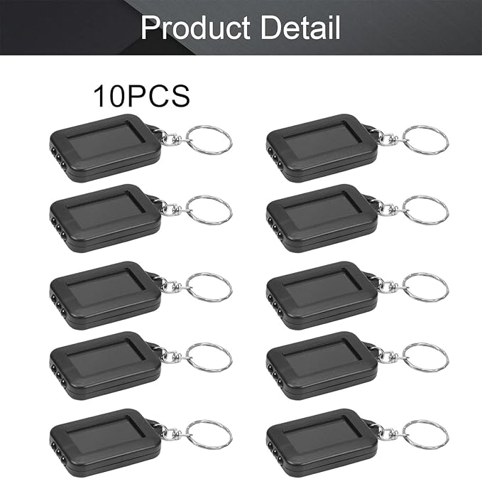 Othmro 10Pcs Mini Keychain Flashlight, Solar Bright White Keychain Portable Ultra Bright Little LED Light Energy Power LED Cute Square Style Lam for Camping Traveling Outdoor