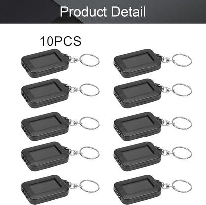 Othmro 10Pcs Mini Keychain Flashlight, Solar Bright White Keychain Portable Ultra Bright Little LED Light Energy Power LED Cute Square Style Lam for Camping Traveling Outdoor