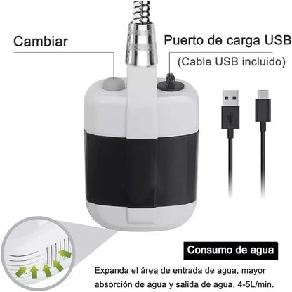 Portable Outdoor Shower with Shower Pump, 2200mAh Battery Powered Camping Shower with 59.1Inch Hose, Water Saving, Camping Showerhead for Beach Hiking