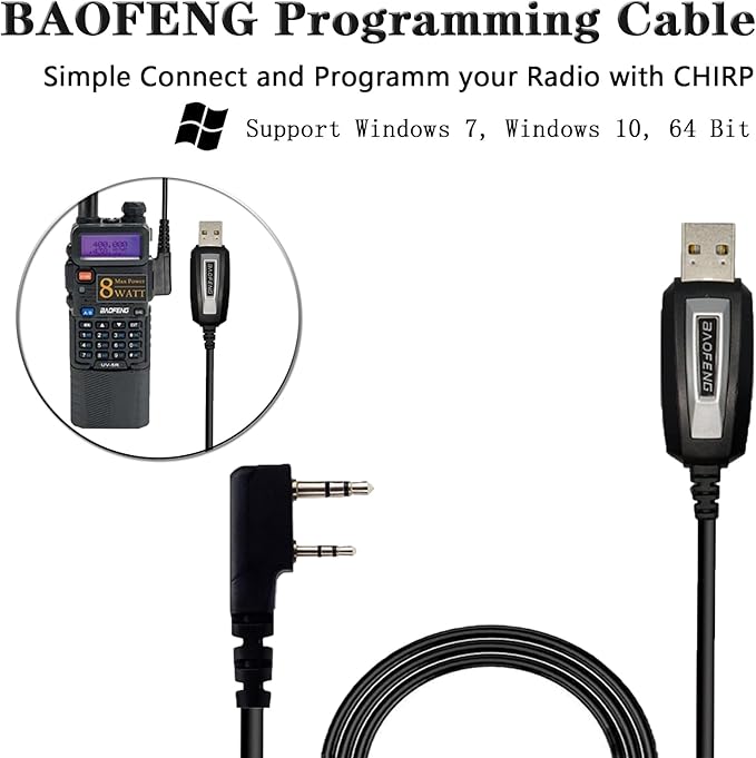 BAOFENG UV-5R 8W Handheld Ham Radio Long Range Walkie Talkies for Adults UV5R Dual Band with 3800mAh Battery,USB Charger,Programming Cable, D15 Antenna 2 Pack
